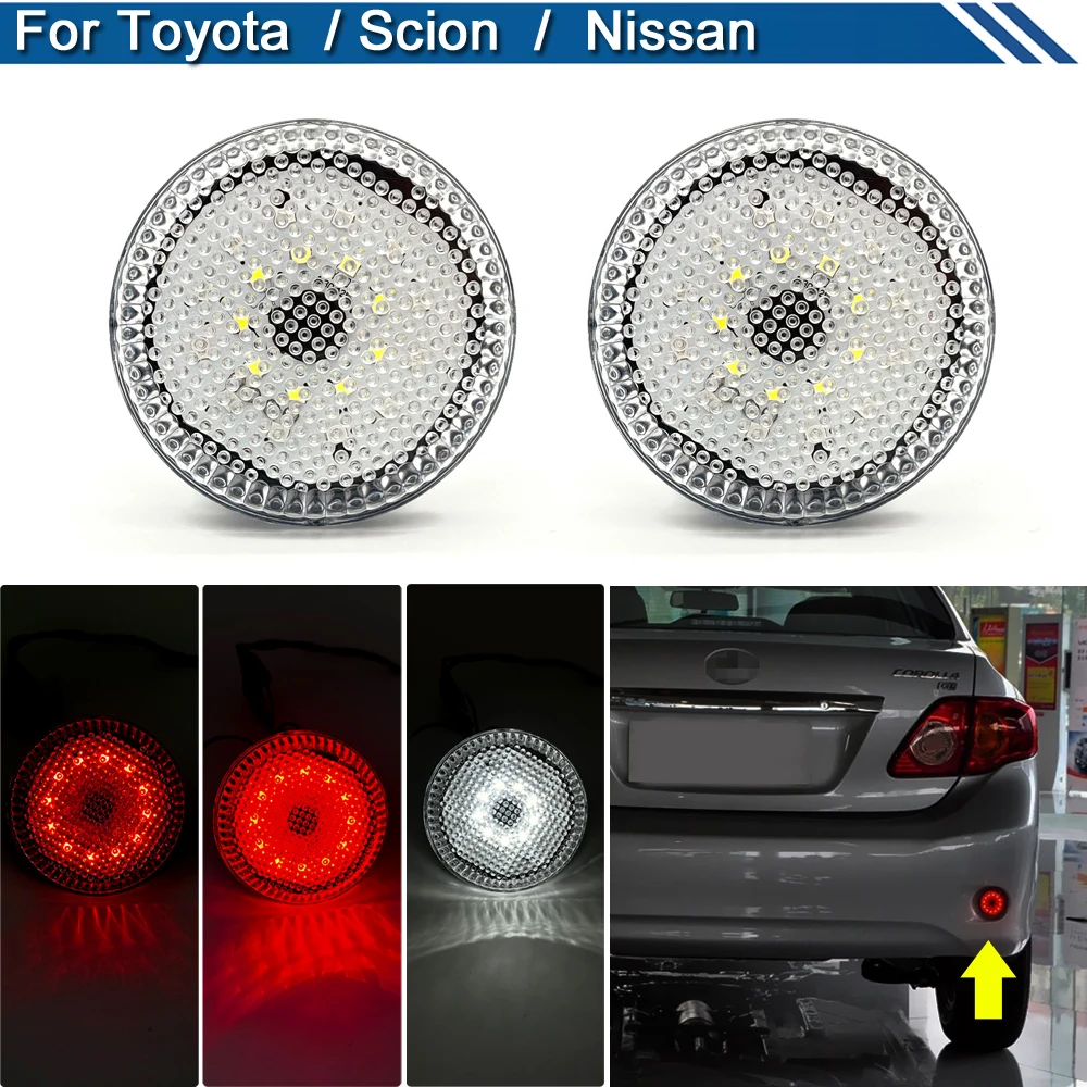 LED Rear Bumper Reflector Light For Toyota Corolla Sienna Scion IQ xB Nissan Qashqai Juke X-Trail Reversing Braking Brake Light