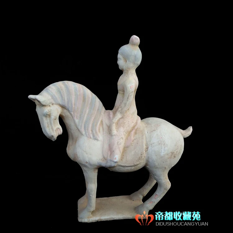 Antique Chinease Tang Dynasty  pottery polo lady statue /sculpture,Handicrafts,best collection&adornment, Free shipping