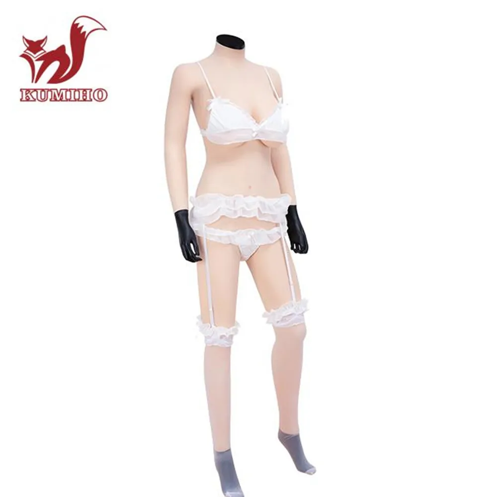 KUMIHO Silicone Bodysuit with arms for Crossdresser fake boobs shemale breast forms for drag queen Buttocks enhance pussy vagina