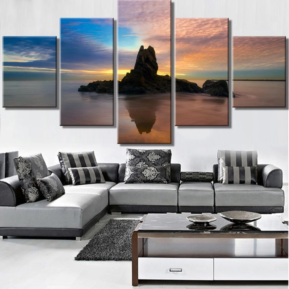 Canvas Wall Art 5 Piece HD Print Newport Beach Landscape Modular Pictures Home Decor Modern Living Room Decoration Paintings