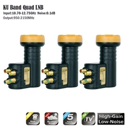 3Pieces/Set Quad LNB For Satellie TV Receiver Universal Quattro LNB Supper Quality Ku Band LNBF Noise Figure 0.1dB LNB 4 Dish TV