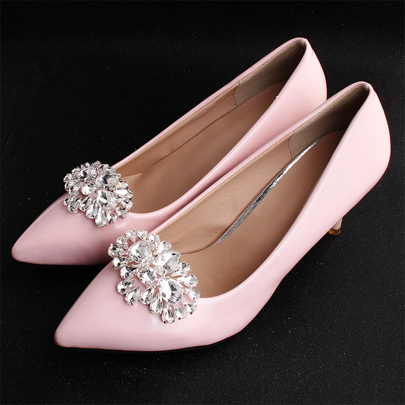 Miallo Wedding Shoe Clips Flowers Women Shoe Buckle Big Austrian Crystal Bridal Shoe Accessories Jewelry for Bride Bridesmaid