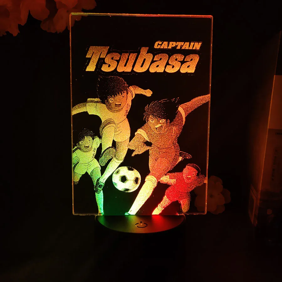 

Трехмерная лампа с рисунком Captain Tsubasa, Двухцветный Стиль, новинка, декоративная спальня, ночник, подарок для фанатов аниме, футбольных тренировок