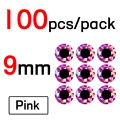 100 Piezas de 9mm Color Rosa