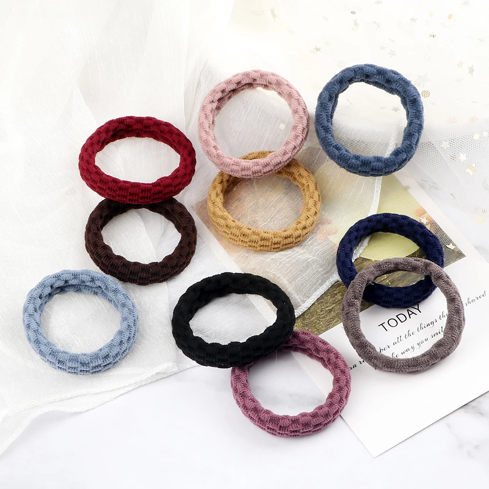 Mädchen Einfache Grund Elastische Haar Band Persönlichkeit Gitter Seil Scrunchies Fashion Solid Farbe Stirnband Frauen Haar Zubehör Geschenk