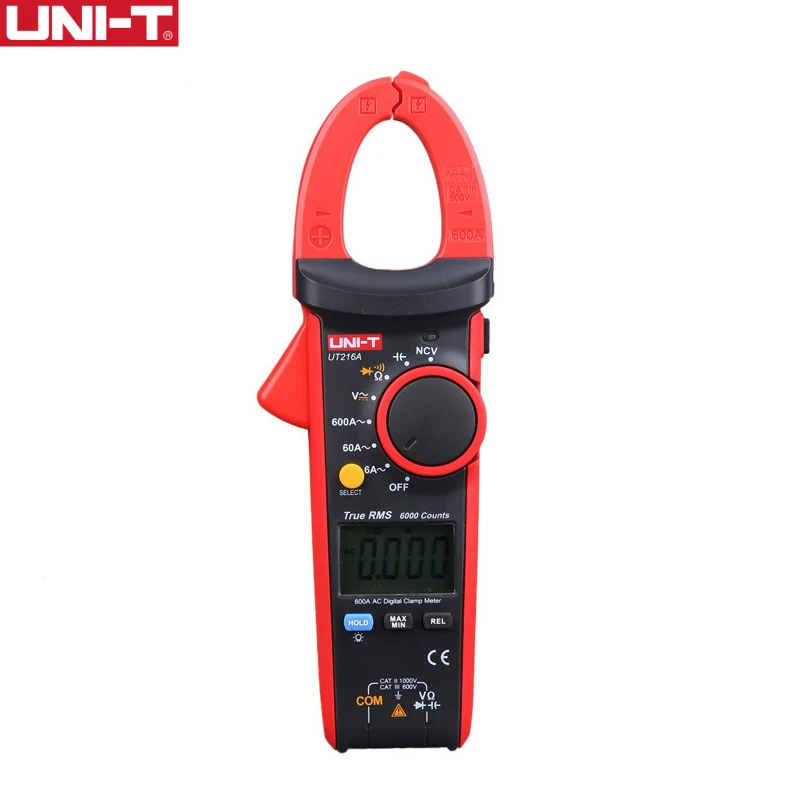 UNI-T Digital Clamp Meter Auto Range 6000 Counts DC/AC Current Voltage NCV 600A 1000V Capacitance Tester UT216A UT216B UT216C