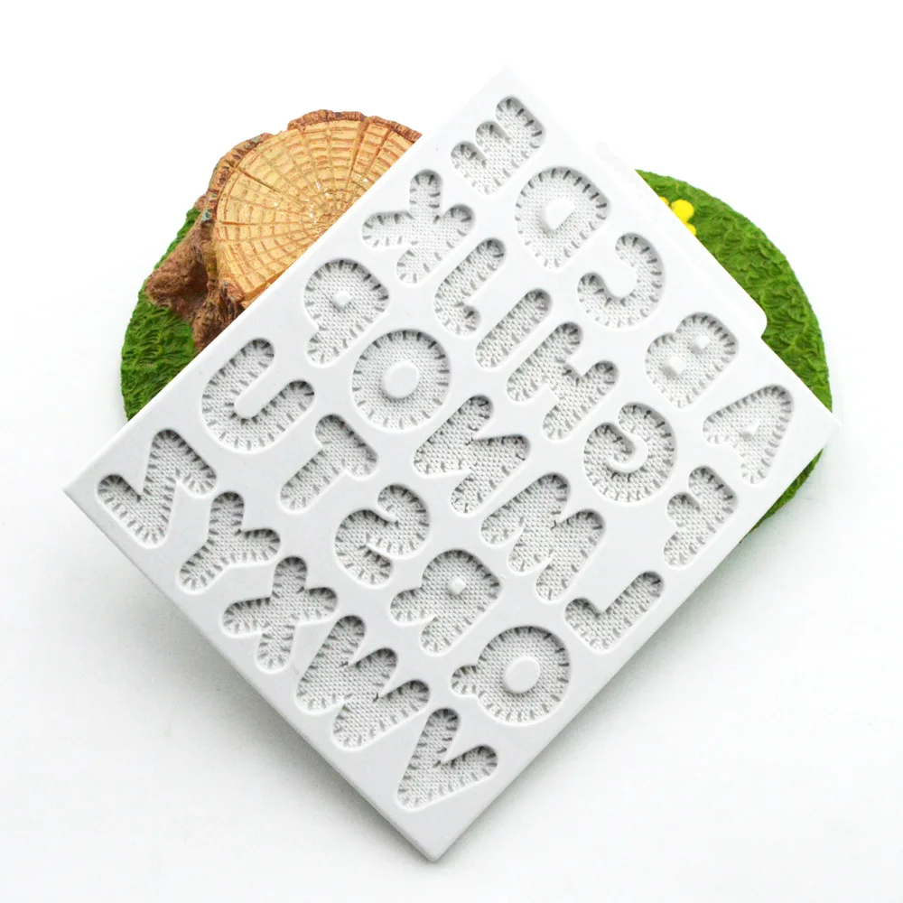 New Linen 26 English Letters Fondant Cake Silicone Mold Cake Decorating Tools Birthday Wedding Decoration DIY Cake Mold K768