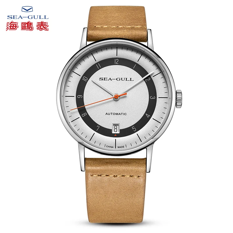 Seagull watch men\'s automatic mechanical watch simple business personality mechanical watch belt watch waterproof 6099