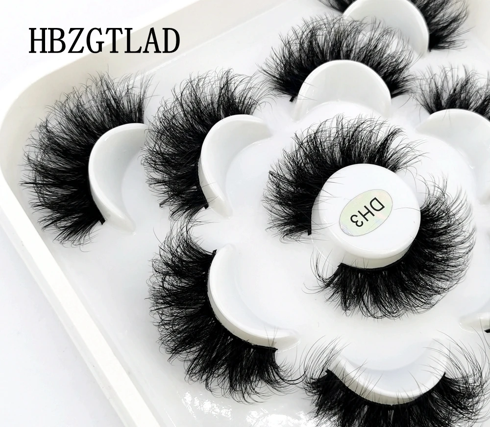 6 Pairs 3D Faux Mink Lashes Fluffy Soft Wispy Natural long False Eyelashes Curly lashes Volume Reusable lashes Makeup Extension