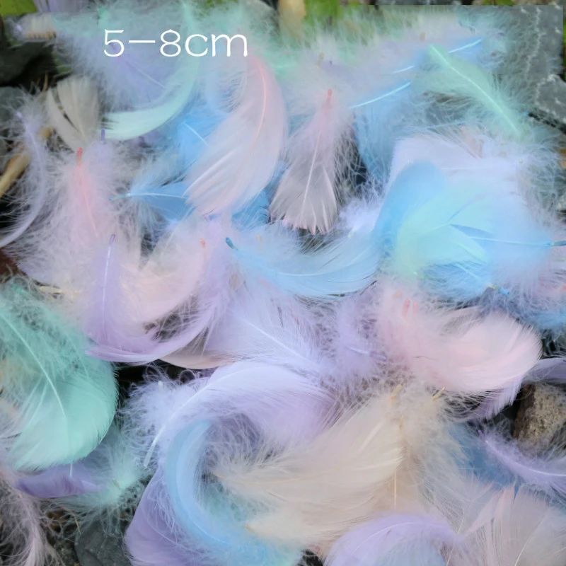 4-8cm Goose Feathers Natural Swan Samll Feather Diy Color Flutter Plume Stage Wedding Decoration Floating Plumas Spatter Balloon