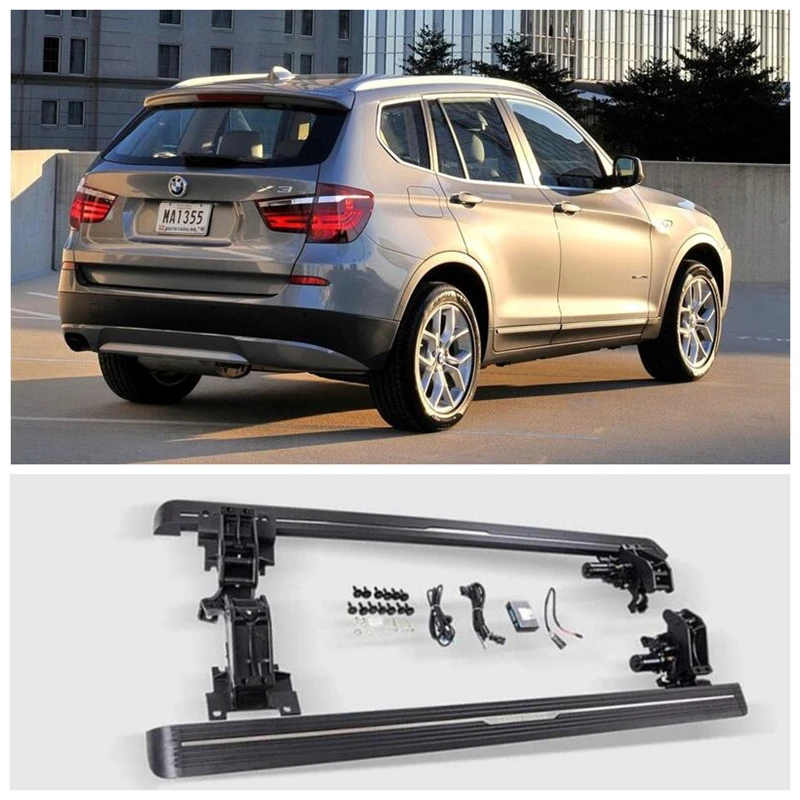 For BMW X3 F25 2012-2017 Electric Automatic Running Board Side Step Motor Power Switch High Quality Aluminum Bar Pedals