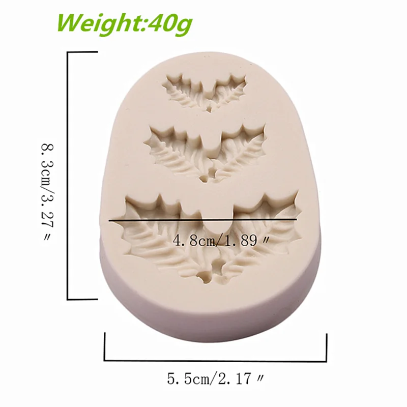 Christmas Leaf Silicone Cake Mold Kitchen Fondant Cupcake Chocolate Resin Baking Tool Pastry Moulds