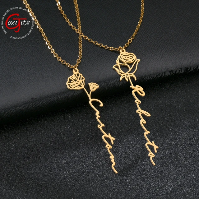 Stainless Steel Custom Necklace Personalized Rose Stainless Steel Choker Necklace Customized Necklaces Aliexpress