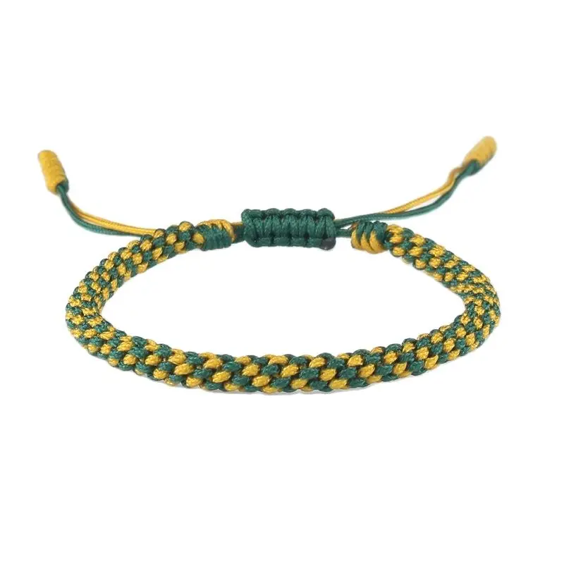 Tibetan Buddhist Handmade Braided Rope Bracelet Lucky Adjustable Corn Knot Bracelets for Women Men Couple Friendship Jewelry