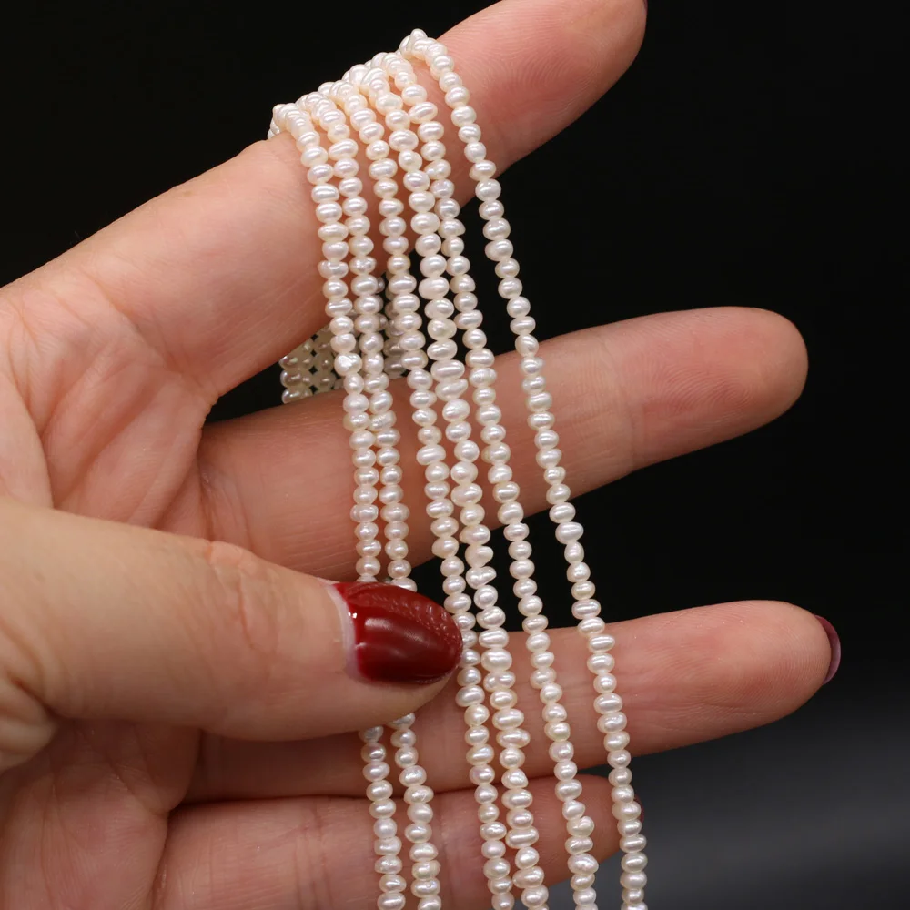 

Wholesale 100% White Potato Pearl Beads Natural Freshwater Pearls DIY Necklace Bracelet for Women Jewelry Making Strand 14''