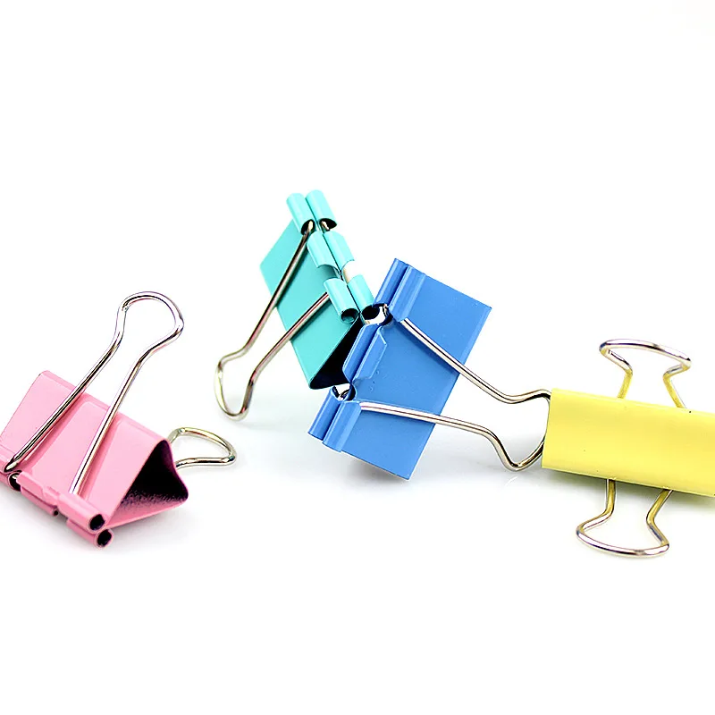 Colorido Metal Binder Clips, Escola Clipe de Papel, Office Learning Supplies, cor aleatória, alta qualidade, 3x2cm, 40Pcs