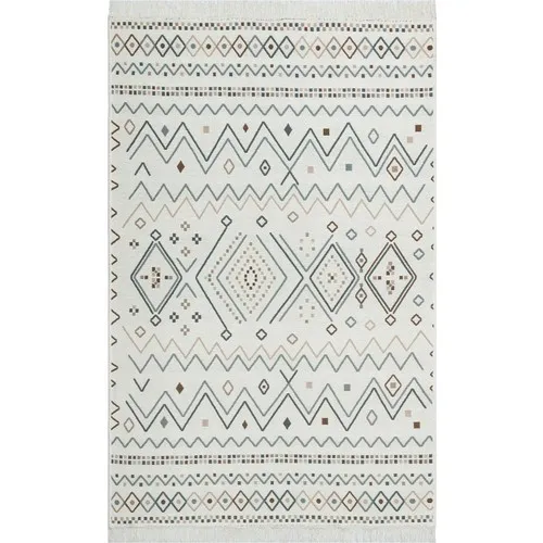 Beige Blue Beige Blue Washable Cotton Rugs 80x150 cm, Home Furnishings