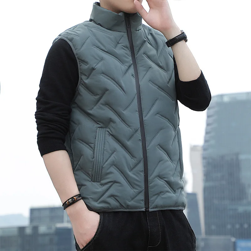 Brand Fashion Men Autumn Winter Vest Waistcoat Korean Style Man Casual Sleeveless Jacket Coats Size M-5XL