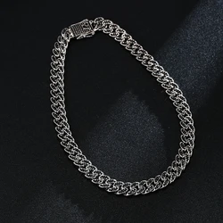 Emmaya  Iced Out Cuban Necklace Chain Hip Hop Jewelry Choker Gun Black Color Rhinestone CZ Clasp for Mens Rapper Necklaces Link