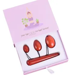 Natural Stone Yoni Egg Massage Wand Set Tools Gift Boxes Red Jasper Kegel Muscle Exerciser Health Care Crystal Jade Massager