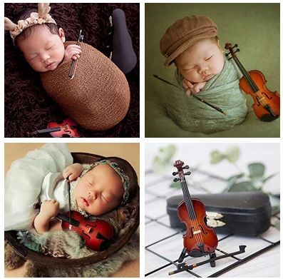 Newborn Photography Props MIni Musical instrument violin for Bebe Fotografia Studio photo shoot instruments baby Photo Props