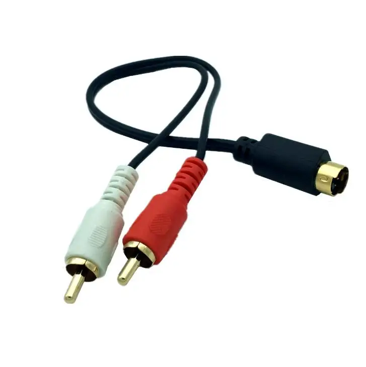 S-video y 2-RCA Cables de Audio Combo 4 Pin SVideo cable macho, chapado en oro 0,25 m