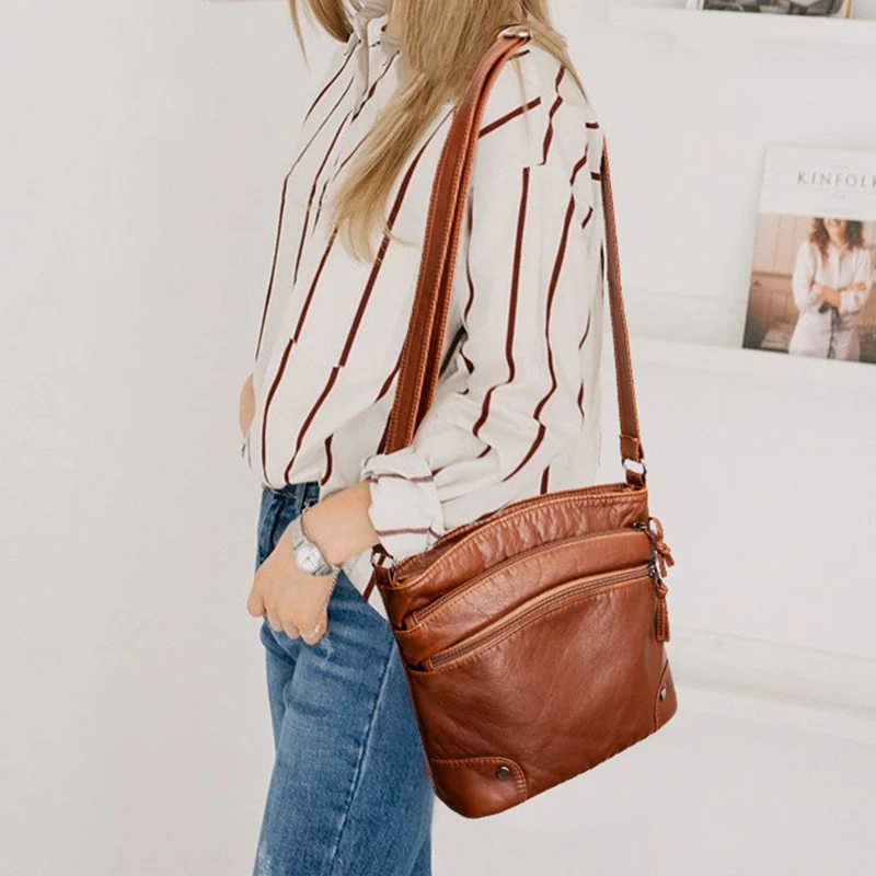 New Arrival Vintage Shoulder Bags For Women Retro PU Leather Crossbody Bag Female HandBag bolsa feminina Phone Purse