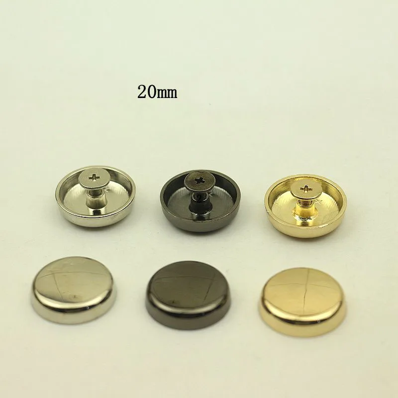 

50pcs 20mm Metal Screw Back Feet Flat Rivets for Leather Studs Nail Garment Leather Craft Belt Wallet Bag Decoration Hardware