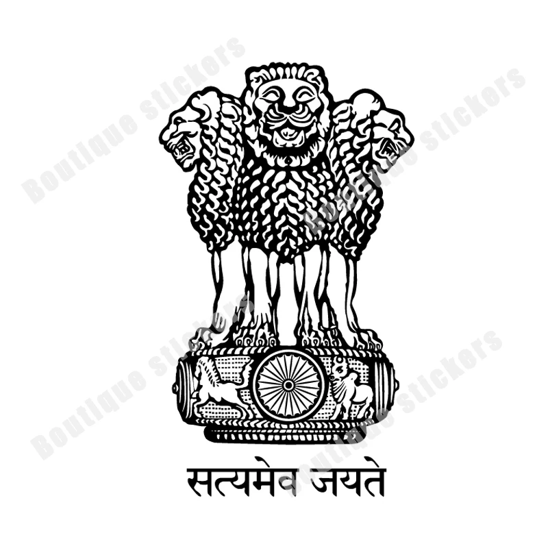 Indian Flag National Emblem Badge Hand Down Sticker Exquisite Decals Rear Windshield Body Car Window Helmet PVC Vinyl Sticker