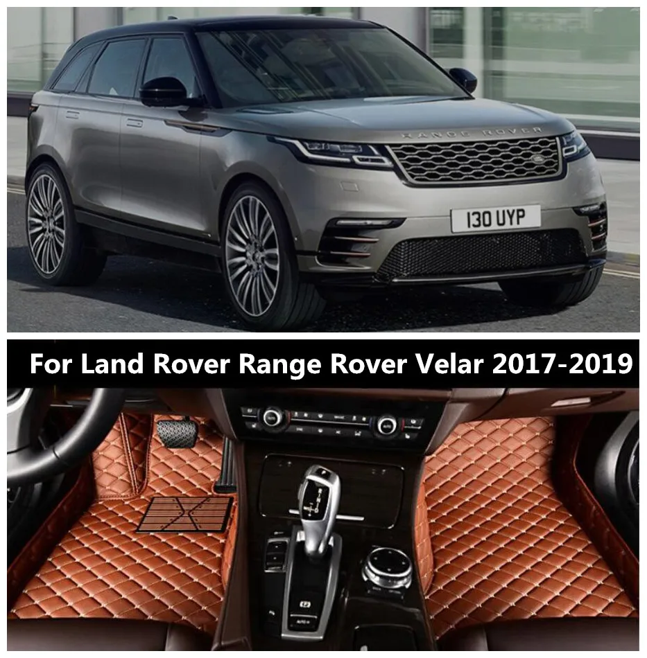 Car 3D Luxury Leather Car Floor Mats Fits For Land Rover Range Rover Velar 2017 2018 2019 EMS Free shipping