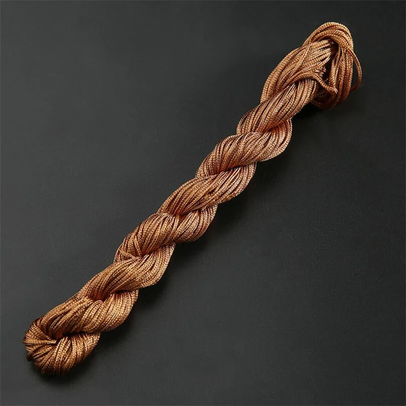 24m 1mm Mix Color Nylon Black Rattail Satin Chinese Knotting Silk Macrame Cord Beading Braided String Thread DIY Accessories