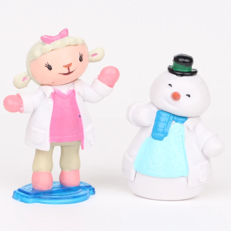 5pcs/lot Doctor McStuffins Toy Snowman Hallie Hippo Lambie Sheep Action Figure Dottie McStuffins Collector\'s Set Kids Toys Gifts