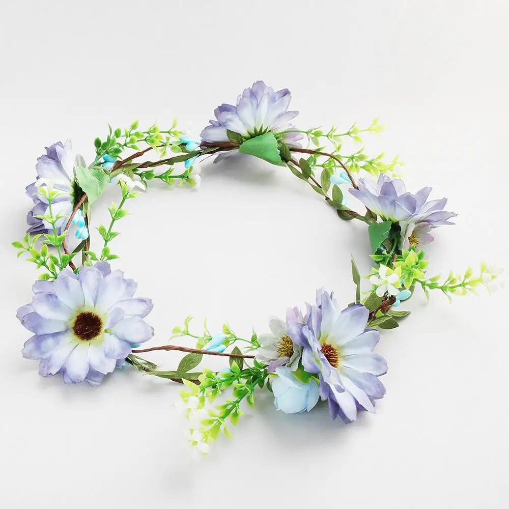 10 pcs Simulation flower daisy wreath bride hair band bridesmaid wreath rattan wreath photo studio photo head flower accessories