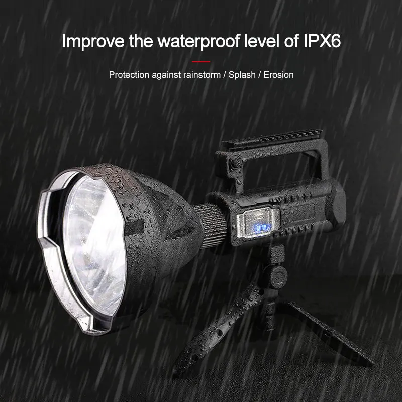 Powerful 200000LM LED Flashlight Work Light Spotlight Searchlight 4 Modes USB Recharge Portable Working Flashlight Lantern