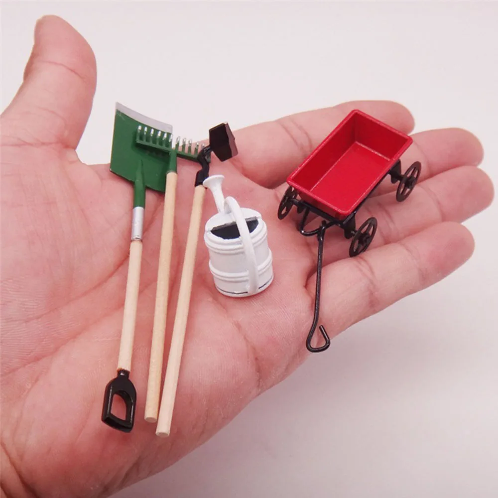 Miniature Gardening Box Farming Tools 5Pcs 1:12 Miniature Doll House for Dollhouse Toy 1/12 Scale Dollhouse