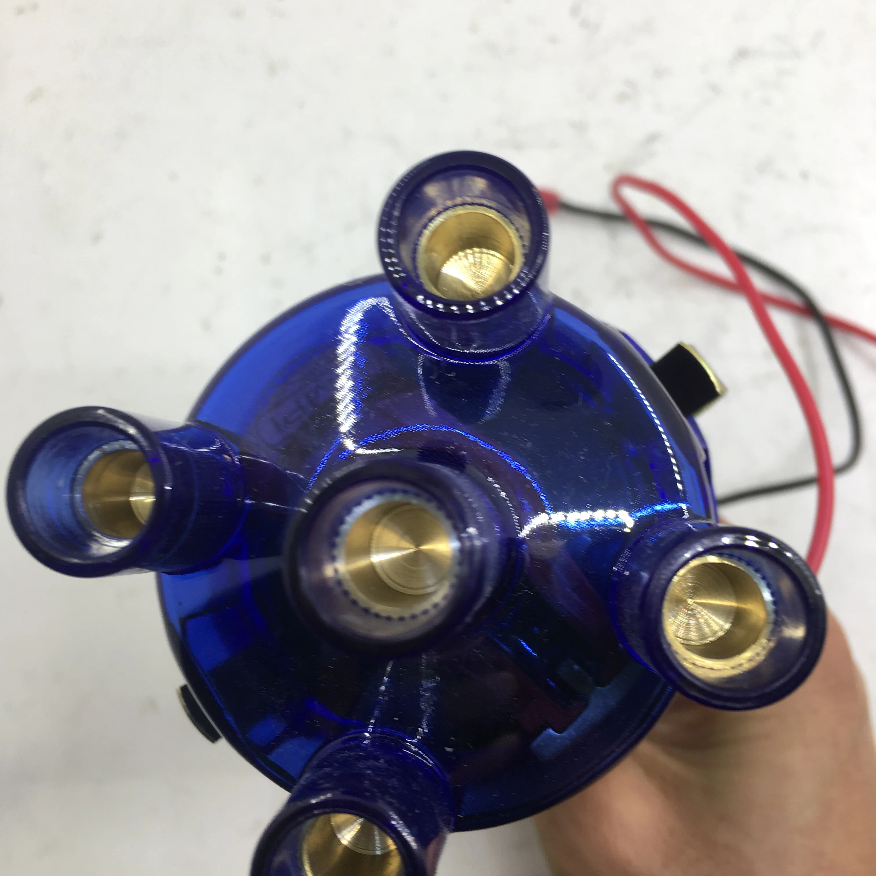 SherryBerg complete electrical CENTRIFUGAL DISTRIBUTOR for EMPI 9428 CHROME 009  STOCK CURVE for VW BUG GHIA THING BUS blue cap
