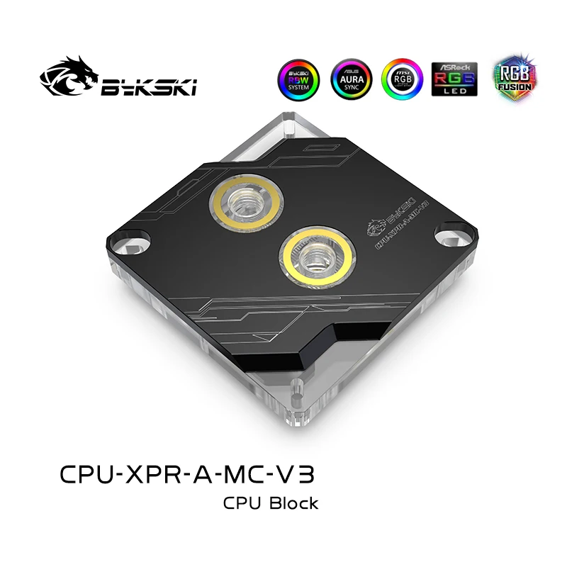 Bykski CPU-XPR-A-MC-V3 rbw rgb led cpu bloco de resfriamento água para intel 115x1200 1700 preto