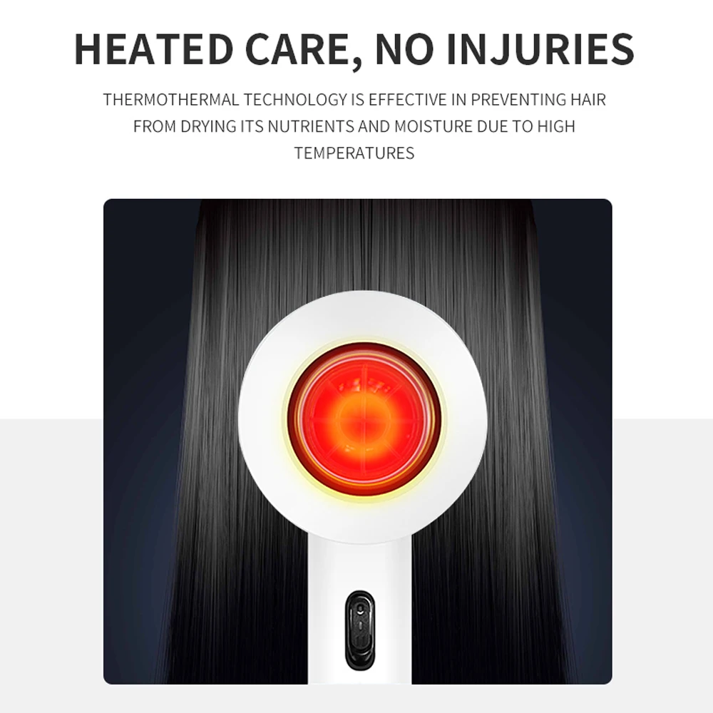 Pengering Rambut Profesional untuk Penggunaan Di Rumah Pengering Rambut Udara Panas/Dingin Bisu Listrik Ion Negatif Biru Mengumpulkan Pengering Rambut