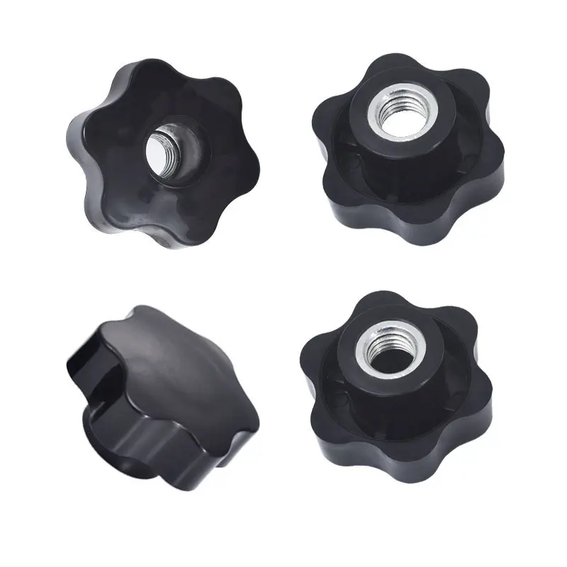 5pcs M4/M5/M6/M8/M10/M12 Black Thumb Nuts Clamping Knob Manual Nuts Plum Hand Tighten Nuts Handle Thread Mechanical