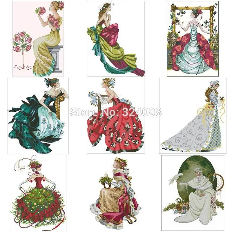 Madam Series Patterns Counted Cross Stitch 14CT DIY Wholesale Chinese Cross Stitch Kits Embroidery Needlework Sets Home Decor