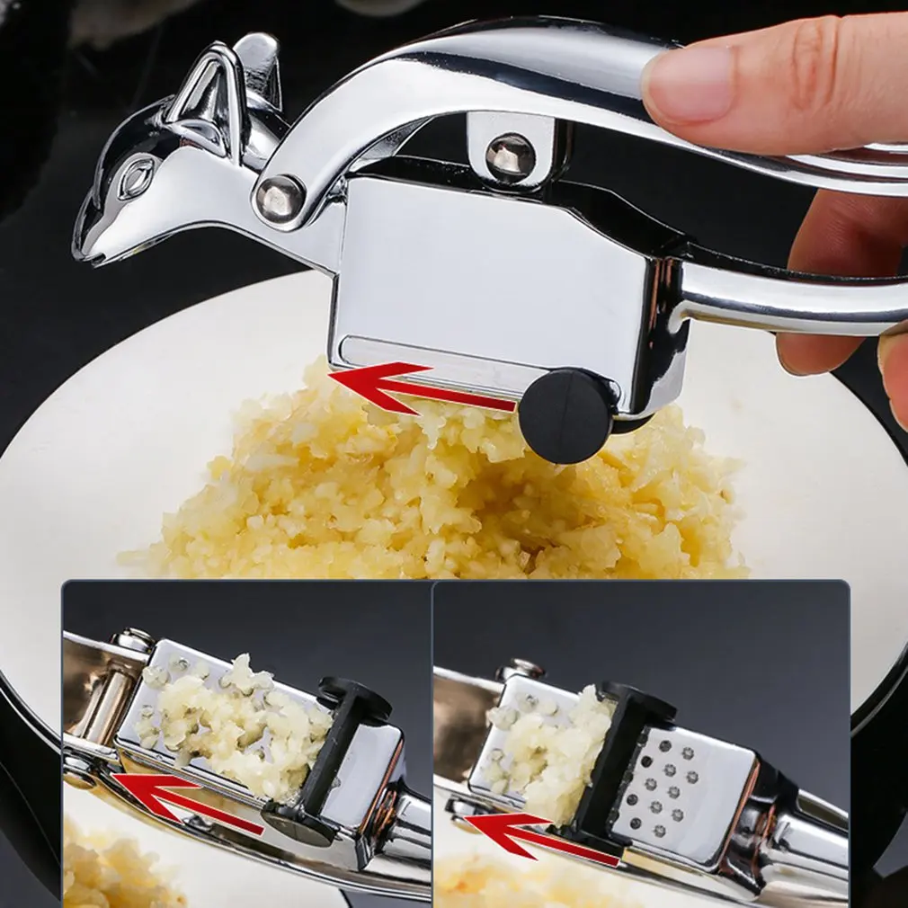 Squirrel Garlic Press Mashed Garlic Tool Zinc Alloy Garlic Masher Artifact Manual Garlic Press Maker Kitchen Tools Drop Shipping