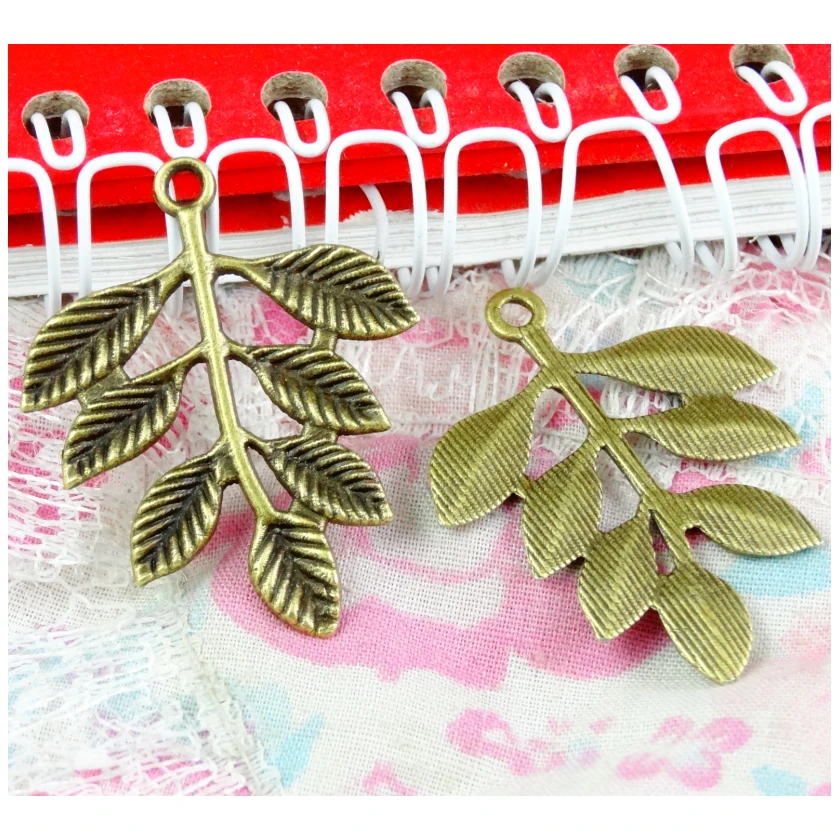 30pcs/lot 35*27.5MM Antique Bronze Plated Tree Branch Charms Pendant leaves Charms For Jewelry Making Jewelry Findings