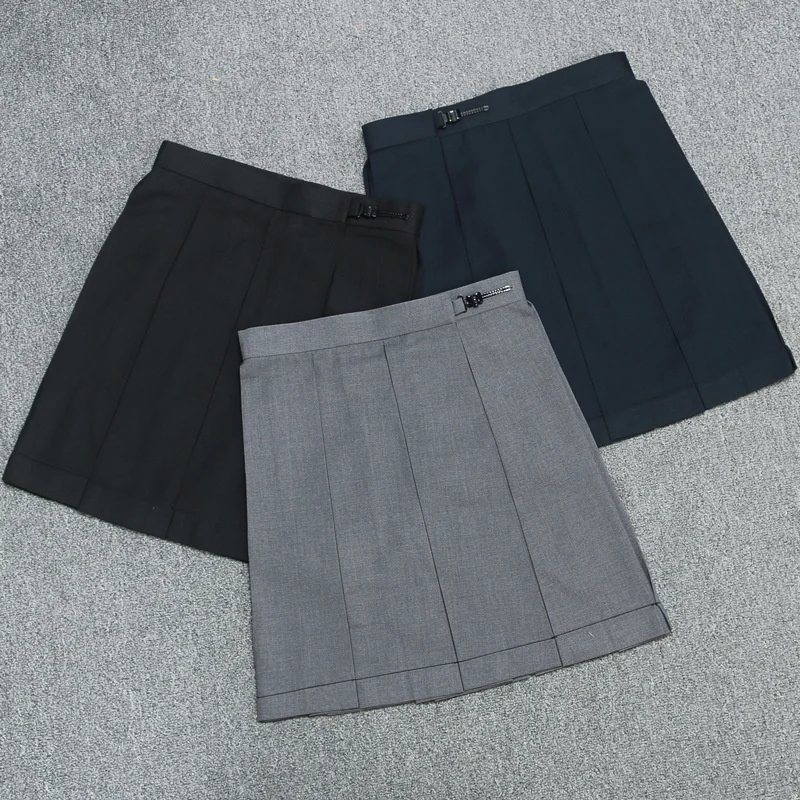Japońskie koreańskie sukienki szkolne JK Uniform Eight Pleat Sailor Suit Plisowana spódnica Pół spódnica Szara czarna granatowa spódnica studencka
