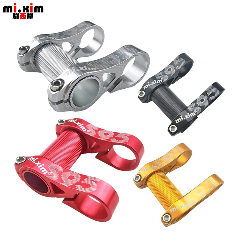 Bicycle Double Stem Riser Super Lightweight Bicyle Handlebar Stem Adjustable Folding Bike Handlebar Stem 25.4mm Bike Handle Part