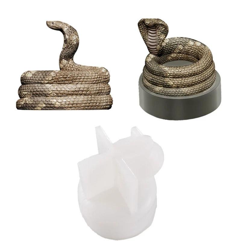 Cobra Candlestick Epoxy Resin Mold Snake Shaped Candle Holder Silicone Mould DIY Crafts Ornaments Casting Tool