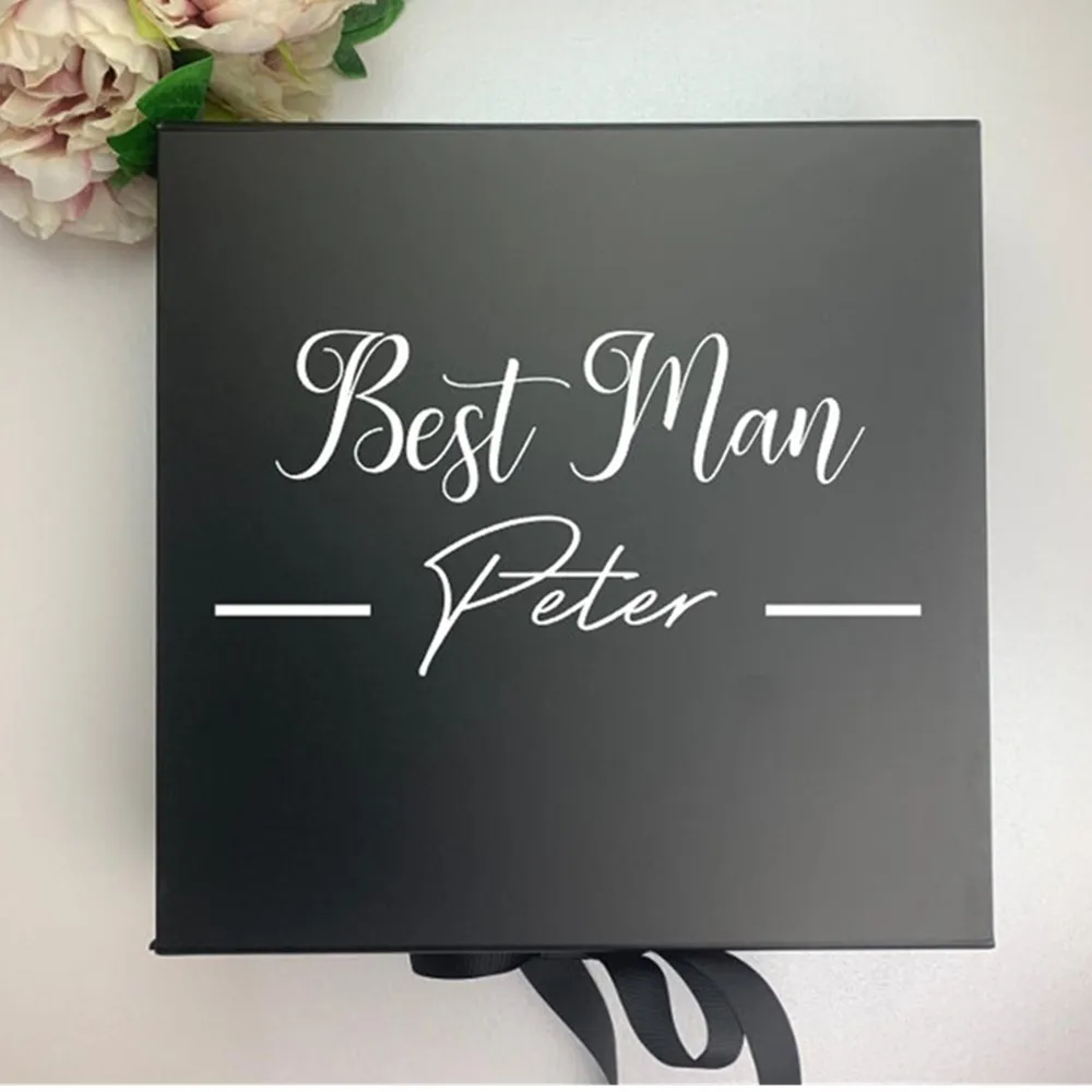 Personalised Best Man Gift Box Gift for the Bestman,Foil silver Wedding Groom gift Box cutom Groom, Groomsman Gift,box Usher Box