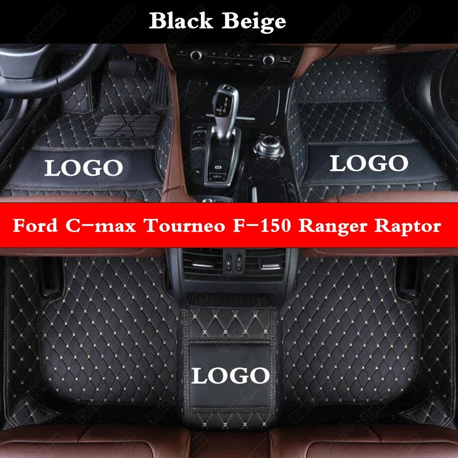 

Car Floor Mats for Ford C-max Tourneo F-150 Ranger Raptor Customized Made Leather Waterproof All Weather Auto Foot Pads Mat Rugs