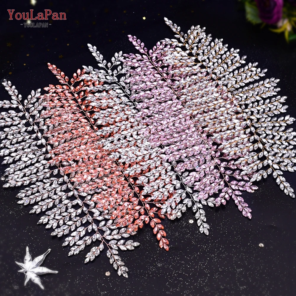 

YouLaPan Full Rhinestone Bridal Headband Handmade Hair Jewelry Headdress Women Tiara Bride Wedding Hair Accessories HP238