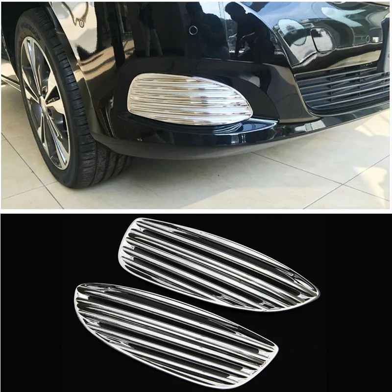 UBLUEE Acessories For Mercedes-Benz V-CLASS V260 V250 V220  2014-2018 2016 2017 Chrome Sticker Front Fog Light Lamp Cover Trim