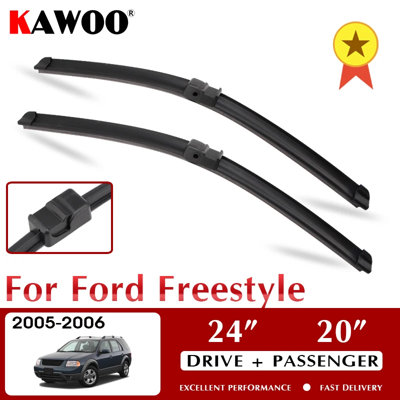 

KAWOO Wiper Car Wiper Blades For Ford Freestyle 2005-2006 Windshield Windscreen Front Window Accessories 24"+20" LHD RHD